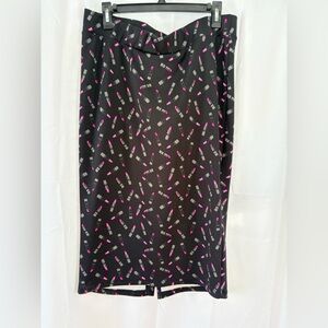 Torrid Black Skirt with Fun Lipstick Print - Pinup Style!